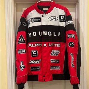 YoungLA Red and Black Racing Jacket